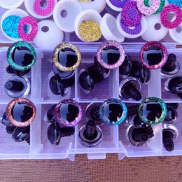 30 pcs/Box Clear 3d Glitter Safety Eyes For Toys Puppet Crochet Plastic Safety Toy Eyes Mix Size 9/10/12/14/16mm Amigurumi