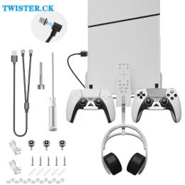 Stands Wall Mount Holder Stand On Wall Space Saver Easy Installation Metal Hanging On Wall Bracket Compatible For PS5 Slim Game Console