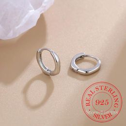 Hoop Earrings Simple 925 Sterling Silver Geometric Circle For Women Girls Piercing Jewellery Women's Party Wedding Pendiente