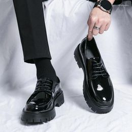 Casual Shoes Classic Men For Wedding Fashion Thick Bottom Oxfords Male 2024 Lace-Up Elevator Arrival Club