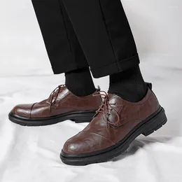 Casual Shoes Luxury Leather Top Layer Cowhide Brogues British Business Formal Men's Wedding Office