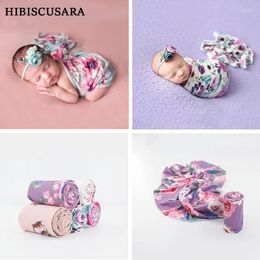 Blankets Strong Stretch Floral Infant Baby Pography Wraps Cloth Born Girl Elastic Flowers Po Shoot Wrap Swaddle 33 175 Cm