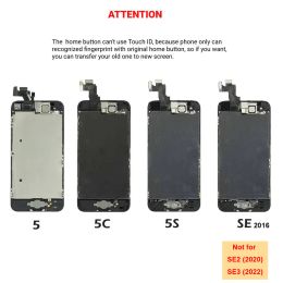 No.1 Display For iPhone 5 5S 5C SE 2016 LCD Screen Touch Digitizer Assembly Replacement Installed Front Camera Home Button+Tools