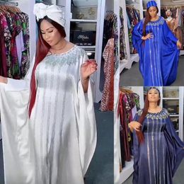 Ethnic Clothing Diamonds African Dresses For Women Moroccan Kaftan Dashiki Boubou Abaya Dress Muslim Robe Caftan Gown Batwing Sleeve Evening