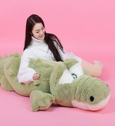 Dorimytrader Cute Soft Animal Crocodile Plush Pillow Doll Large Cartoon Alligator Toy Kids Play Doll Gift 160cm 200cm DY501144199489