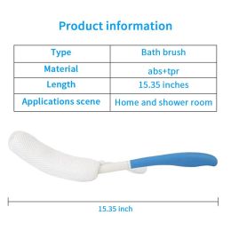 people Suitable For Elderly Bath Sponge Great Ergonomics Silicone Back Scrubber For Shower Long Anti-Slip Curved Handle