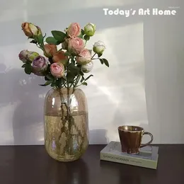 Vases Luxury Glass Flower Vase Lucid Ice Hydroponic Plant Household Living Room Table Inserted Home Decoration