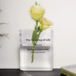 Vases Clear Book Vase Acrylic INS Flower Transparent Home Decoration NordicEurope Modern Hydroponic Desktop Ornament Gift