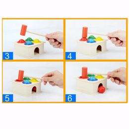 Baby Educational Toy Wooden Ball Hammer Box Children Fun Playing Hamster Game Early Learning Montessori Puzzles Kids Birthday