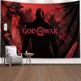 Tapestries God Of War Pattern Wall Tapestry Classic Game Large Size Living Room Home Decor Tapestri 6 Sizes