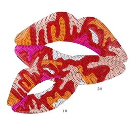 New iron on sequins mouth lips embroidery patches appliquefor garment accessories shirt craft comsume1515017