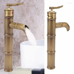 Bathroom Sink Faucets All Copper Antique Faucet 3Sections Bamboo Joint Single Hole Basin Tap Bevel Mouth Toilet Cold Supplies