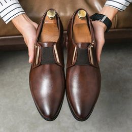 Dress Shoes Spring Men's Large Size Formal Business Leather Korean Version Of The Hairdresser Casual Fashion Trend D8203