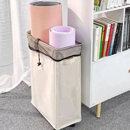 Laundry Bags Collapsible Baskets Large Slim Folding Hamper Freestanding Narrow Corner Bin With Handle Home Storage Basket Accessories