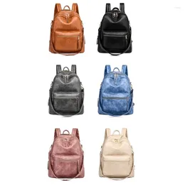 Backpack Women PU Leather School Vintage Female Shoulder Bag Ladies Large Capacity Travel Bookbag Bags For Girls