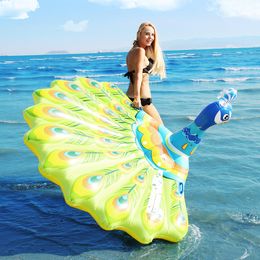 New manufacturers sell peacock float Blue Large water inflatable toy Mount 57250 animal buoy spot