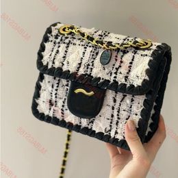 Designer Luxury Crossbody Bag Women Handbag Woollen Material Designer Bags Luxury Bag Mini Shoulder Bag Chain Make Up Box Clutch Purse Plaid