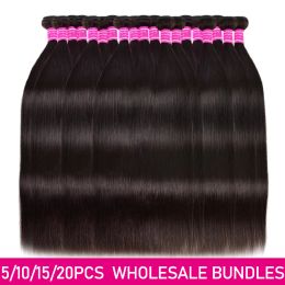 Wigs Straight Human Hair Bundles Wholesale Price 3/5/10/20 Bundles Deal Brazilian Human Hair Unpressed Human Virgin Hair Bundles