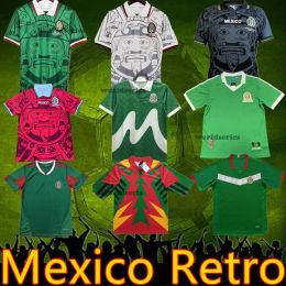 MÉXICO RETRO camisas de futebol 1986 1995 1998 2006 2010 VINTAGE top Tailândia camisa uniformes de goleiro BLANCO camisa de futebol bordado logotipo camiseta futbol