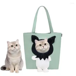 Cat Carriers Carrier Bag Shoulder Tote Canvas For Cats Cute Animal-Shaped Handbag Supplies Hiking Camping Travelling Shopping