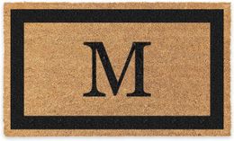 Carpets Letter M With Black Box Classic Brown Floor Mat