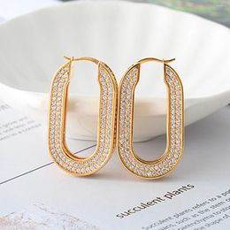 Dangle Earrings Famous Design Brand French U-shaped Microinlaid Zircon For Women High Quality Pendientes Jewelry Valentine's Day Gift