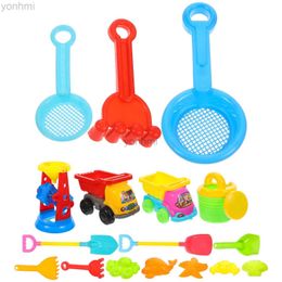 Sand Play Water Fun 17 Pcs Girl Toys Childern Beach Sand Truck Moulds for Children Hourglass Toddler 240402