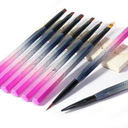 1Pc Nail Art Brush Liner Gradient Shading Painting Drawing Flowers Pen Tips Acrylic Gel UV Polish Design Manicure Tools