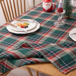 Table Cloth Green Chequered Tablecloth 2024 Family Gathering Restaurant Year Dining Set