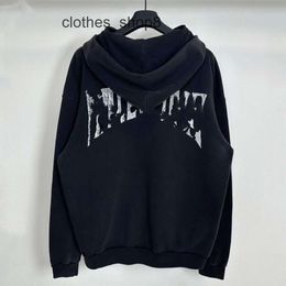 Paris Men Sweaters balencigs Hoodies Hoodie Sweater b Family High Edition 24ss Made Old Back Letter Zipper Unisex A ZN9I