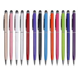 Universal 2 in 1 Capacitive Touch Screen Stylus Pen with Cloth Head For Mobile Phone Tablet Pens Iphone Samsung Ipads