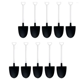 Spoons 100 PCS Dessert Spoon Square Salad Fork Creative Ice Cream Household Plastic Pointed -shaped