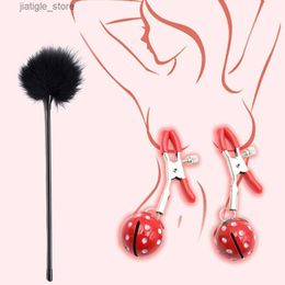 Other Health Beauty Items Bdsm s For Women Strawberry Bell Nipple Clamps Exotic Accessories Couple Flirt Feather Stick Adult Games Erotic Gadgets Y240402