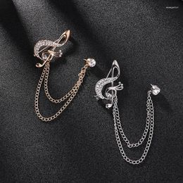 Brooches 2024 High-end Men's Suit Brooch Fashionable British Style Personalized Instrument Notes Chest Flower Chain Gift