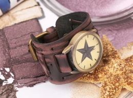 Men Women Watch Punk Genuine Leather Vintage Wide Wrap Bracelet Band Strap Watches Sport Military Quartz Clock Wristwatch