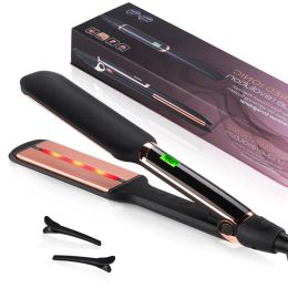 Irons Infrared Hair Straightener Professional Ionic Ceramic Tourmaline Plates MCH 30s Fast Heating 2 In 1 Curler Keratin Flat Iron