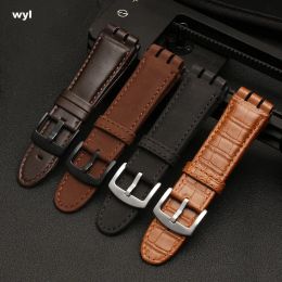 Equipment Genuine Leather Watch Band for Swatch Irony Yos440 449 448 401g Watch Accessories Strap 23mm Men Watchband Bracelet Wrist