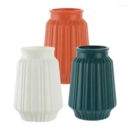 Vases 4.84 Inch Simple Modern Flower Plastic Vase Chinese Style Designed Unique Plant Container For Artificial Flowers