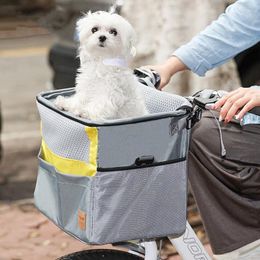 Cão portador de bicicleta pet carrinho cesta dobrável portátil mountain bike elétrica