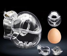 Plastic Male cock lock penis ring ball stretcher enclosed small device cage BDSM bondage restraint sex toy for men T2007276854819