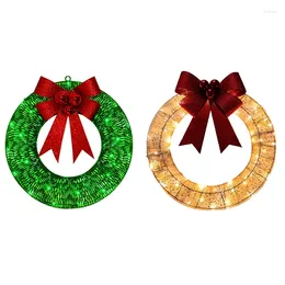 Decorative Flowers Pre-Lit Outdoor Christmas Wreath Decoration Decorations Sacred With Lights Easy To Use