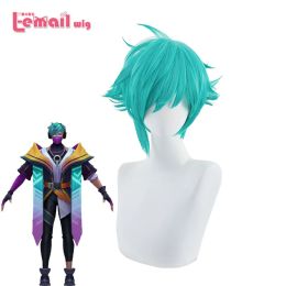 Wigs Lemail wig Synthetic Hair LOL HEARTSTEEL Aphelios Cosplay Wig 30cm Short Wig Heat Resistant Wigs