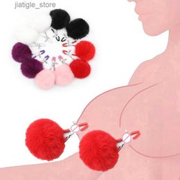 Other Health Beauty Items Fur and fur ball Nipur clip with adjustable metal chest flirting accessories for female couples BDSM binding game s Y240402