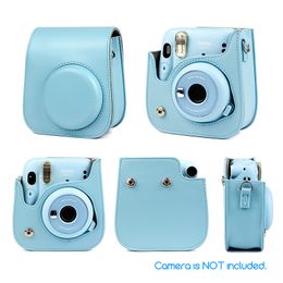 New Fujifilm Instax Mini 11 Instant Film Camera Case, Quality PU Leather Protective Soft Carry Bag Cover with Shoulder Strap