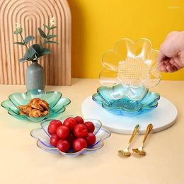 Plates Plastic Dishes Creative Gold Rimmed Transparent Fruit Plate Dinnerware Set Candy Dinner Eco Friendly Kitchen