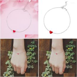 Charm Bracelets Dreamysky 2023 Real Pure Heart Sier Color For Women Psera De Plata Drop Delivery Jewelry Dhbk1