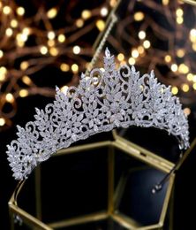 Amazing Queen zircon Tiara Vintage Headpiece Wedding Crowns Bridal Hair Jewellery Tocado Novia Wedding Hair Accessories5829795