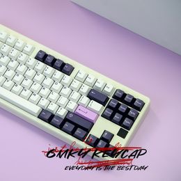 GMKY Amethyst Colours Keycaps Cherry Profile DOUBLE SHOT ABS FONT PBT Keycaps ABS Font for MX Switch Mechanical Keyboard