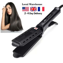 Irons Hair Straightener FourGear Temperature Adjustment Ceramic Tourmaline Flat Iron Women Hair Straightener Widen Panel Hair Curler