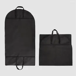 Storage Boxes Garment Bag With Pvc Window Portable Travel Bags Pockets Heavy-duty Non-woven For Hanging Trips